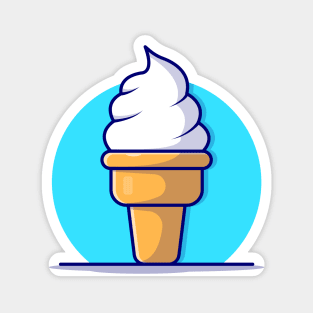 Ice Cream Cone Cartoon Vector Icon Illustration (10) Magnet