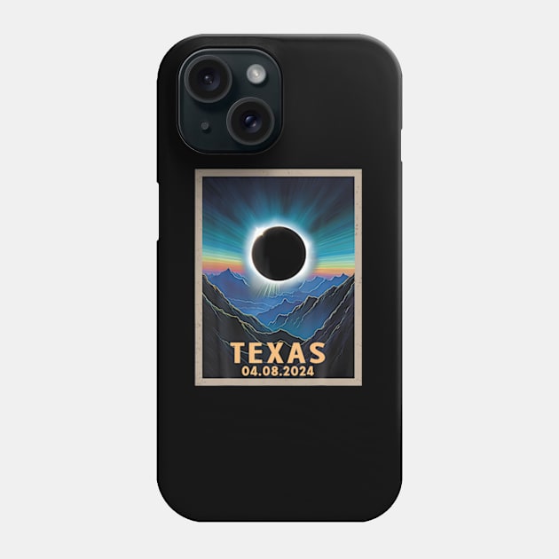 Total Solar Eclipse 2024 Texas Phone Case by Diana-Arts-C