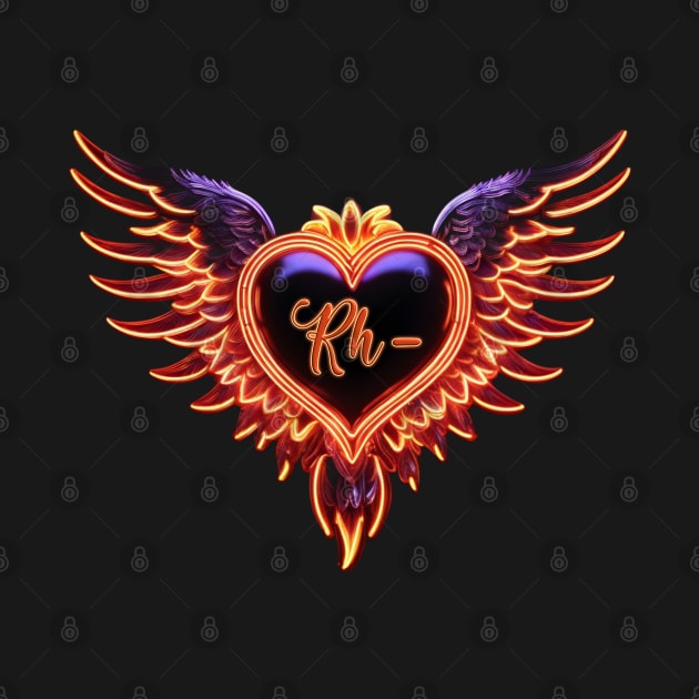 Rhesus Negative Bloodline Heart With Wings by PurplePeacock