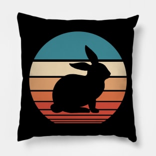 Rabbit Retro Sunset Pillow