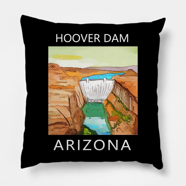 Hoover Dam Arizona Pillow by WelshDesigns