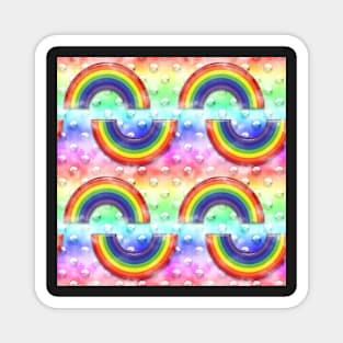 Rainbows With Rivets And Clouds Magnet