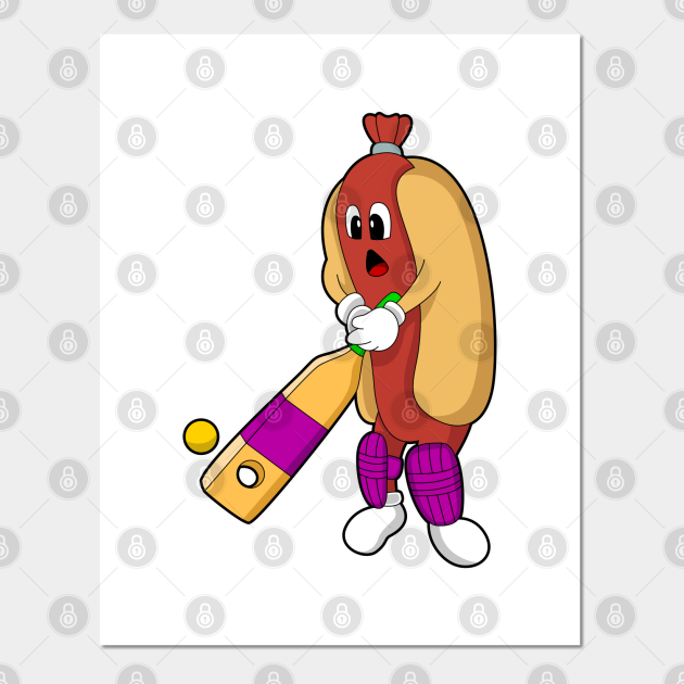 Hotdog at Cricket with Cricket bat - Cricket Bat - Posters and Art Prints | TeePublic Hotdog at Cricket with Cricket bat - Cricket Bat - Posters and Art Prints | TeePublic
