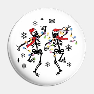 Dancing Christmas Skeleton Pin