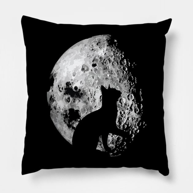 Moon cat Pillow by annagrrrl