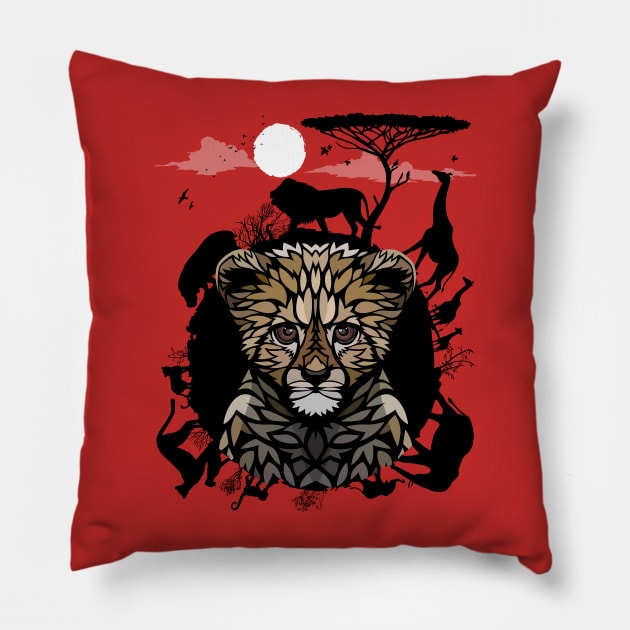 Gepard in Africa Pillow by albertocubatas