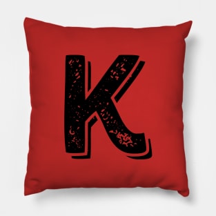 Capital Letter K Name Initial Monogram Pillow