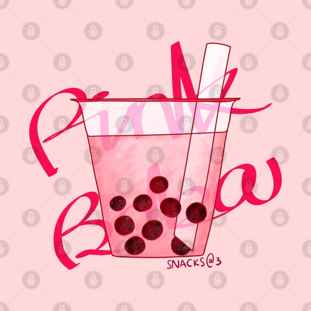 PINK Boba Milk Tea by Snacks At 3