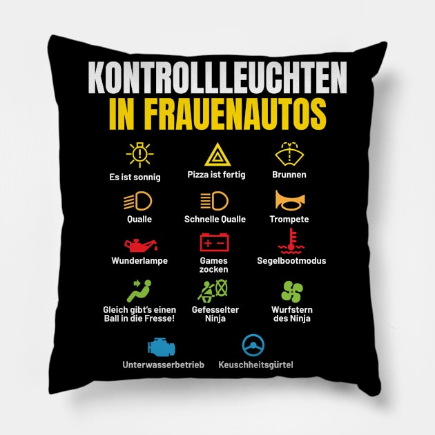 Kontrollleuchten In Frauenautos Auto Fun Pillow by MooonTees