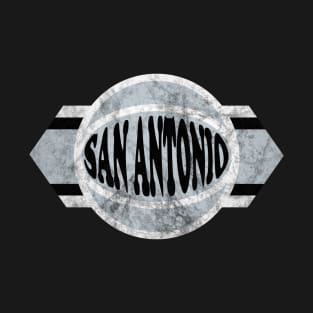 San Antonio Basketball retro and distressed ball and stripe T-Shirt