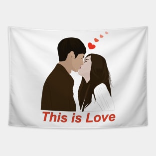 Man and woman kissing Tapestry