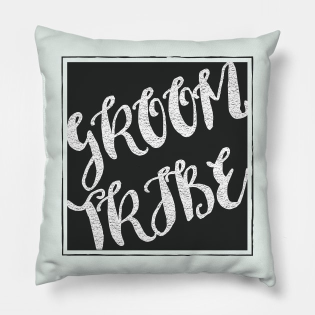 GROOM TRIBE - Wedding marriage bridal party family groomsman mother of the groom best man Pillow by papillon