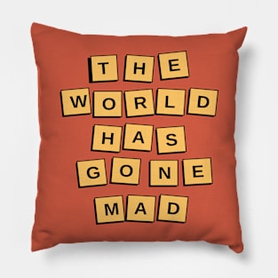 Mad World Text Pop Art Pillow