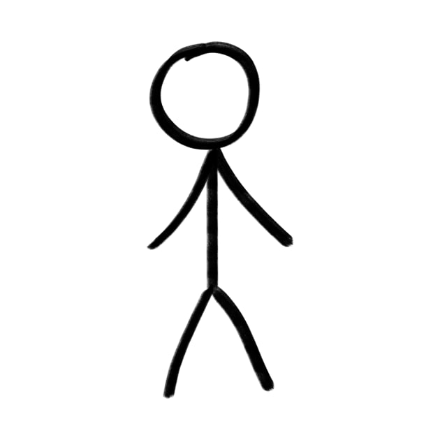 Single stick figure, hand drawn in very simple lines by WelshDesigns