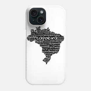 capoeira words black & white Phone Case