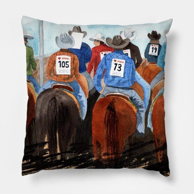 Rodeo Cowboys Pillow by MMcBuck