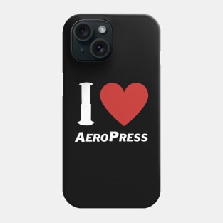 i love aeropress black sticker Phone Case