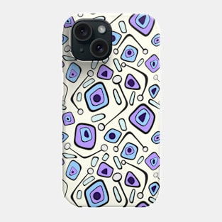 Abstract Pattern - Ivory and Purple Phone Case