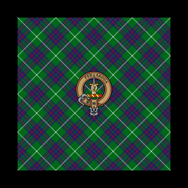 Clan MacIntyre Crest over Hunting Tartan by sifis