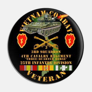 Vietnam Combat Vet - 3rd Squadron 4th Cav - 25th Inf Div SSI Pin