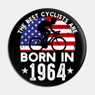 60 Year Old Cyclist. Born in 1964 60th Birthday Cycling Pin