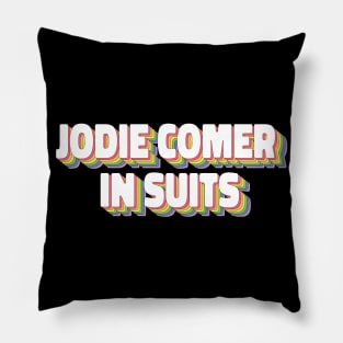 Jodie Comer in suits Pillow