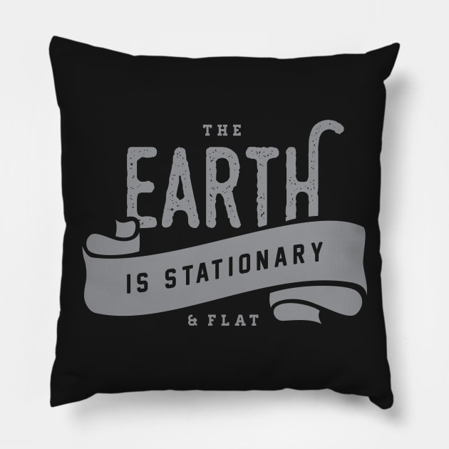 Flat & Stationary Earth 2 Pillow by VeesTees