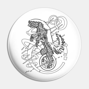 Honey Badger on a Unicycle Don't Care Pin