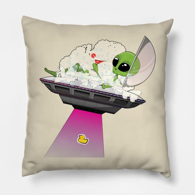 Space Alien in the Bath Pillow by InTheWashroom