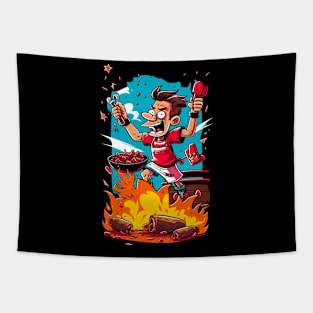 American BBQ Tapestry