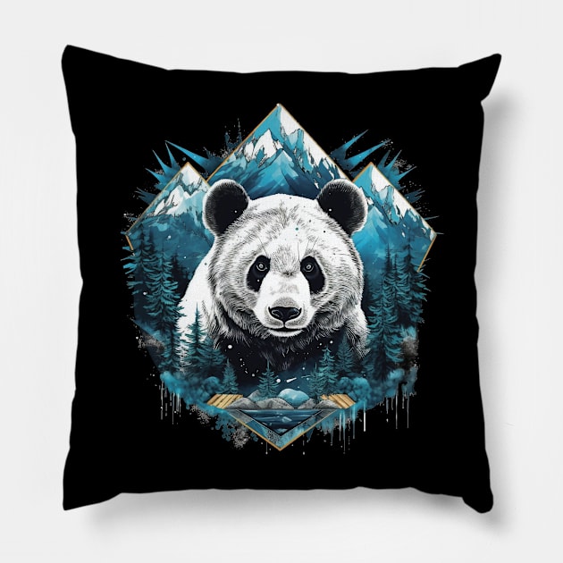 Panda bear Pillow by GreenMary Design