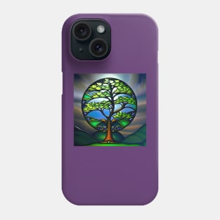 Stained Glass Tree of Life Illuminated by the Sun Phone Case