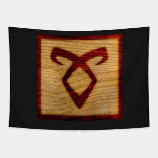 Wood Burned Angelic Rune Tapestry