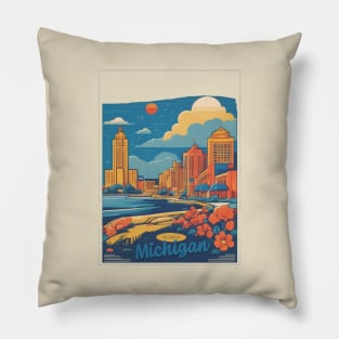 Michigan Vintage Design Pillow