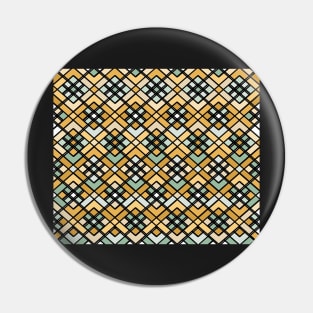 Abstract geometric pattern - bronze, green and black. Pin