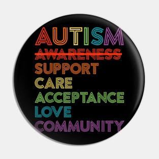 Autism Awareness Support Care Acceptance Ally Pin