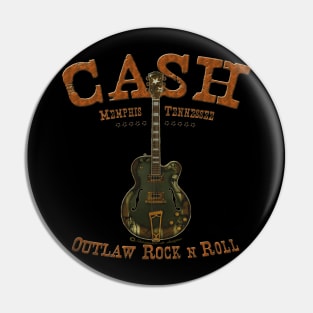 Cash outlaw rocknroll guitar Pin