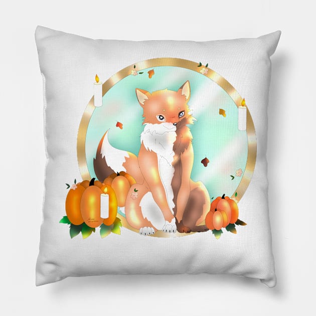 Fox and mirror Pillow by XoXy24