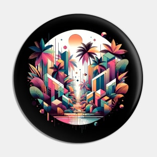 Urban Oasis - Geometric Jungle Pin