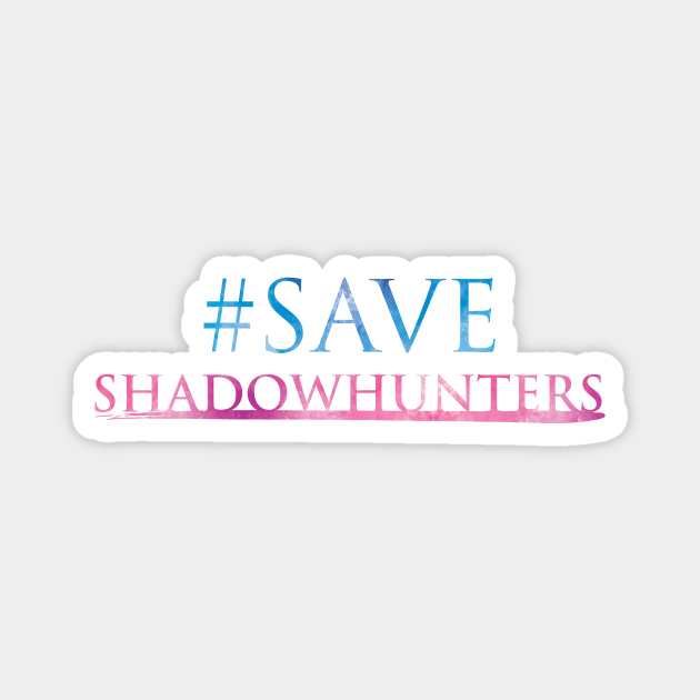 Save Shadowhunters logo (pink and blue watercolour) / The Mortal Instruments - Clary, Alec, Jace, Izzy, Magnus - Malec - Parabatai - rune Magnet by Vane22april