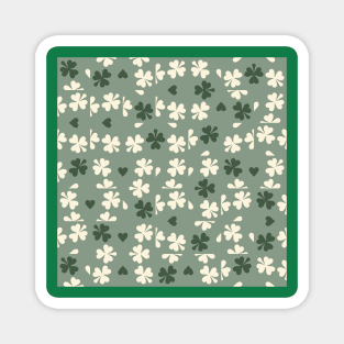 Sage Green Clover Checkers Magnet