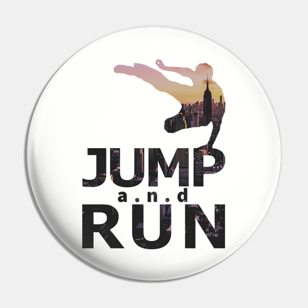 Jump and Run Cityscape Pin by UB design