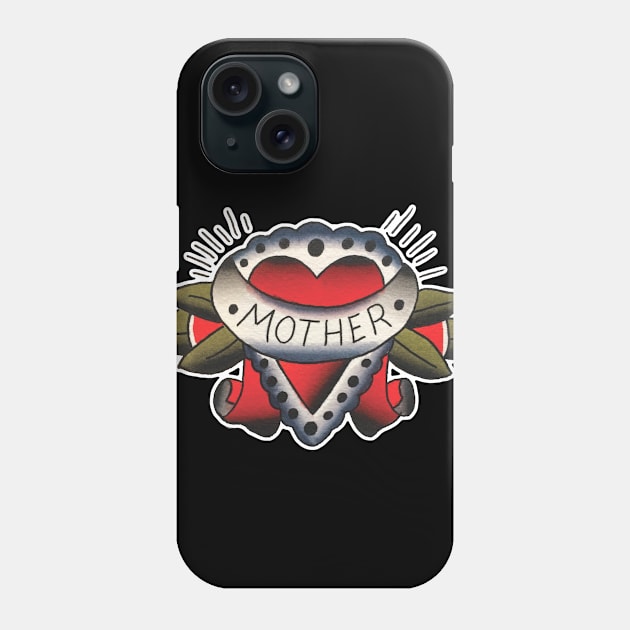 Mother Heart Tattoo Design Phone Case by forevertruetattoo