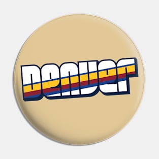 Retro Denver Word Art with Stripes Pin