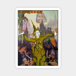 Cambodia - Vintage Travel Magnet