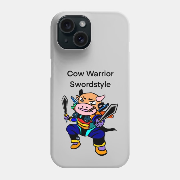 Cow warrior swordstyle Phone Case by Andrew Hau