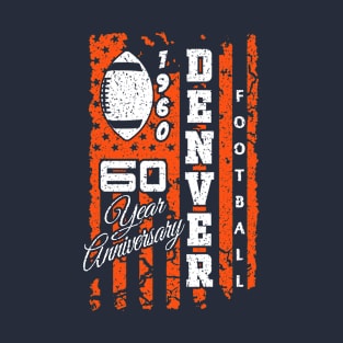 Classic Denver Football 60 Year Anniversary Vintage Flag T-Shirt