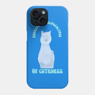 Embrace the Alpacalypse of cuteness teal lettering Phone Case