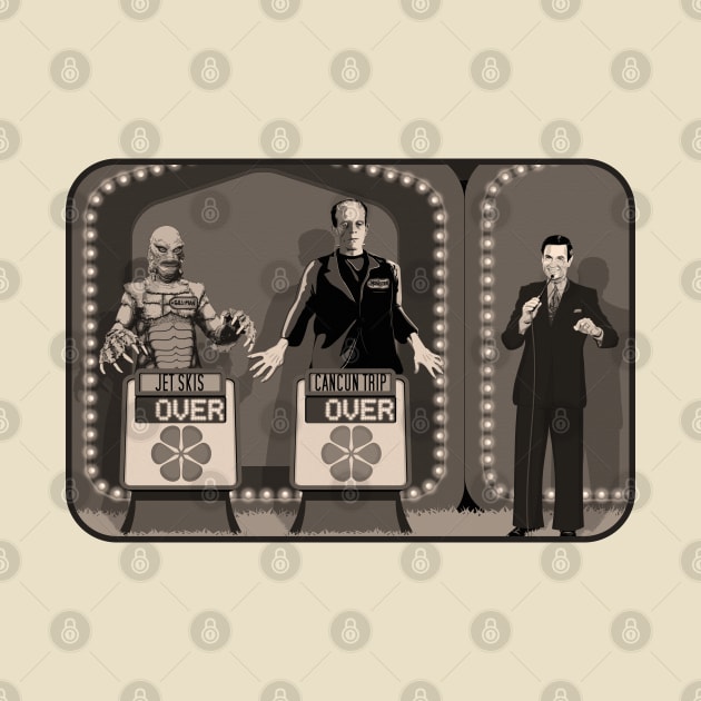 Double Over (Sepia) (Universal Monsters/Price is Right) by PlaidDesign