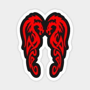 Twin Dragons Design Magnet